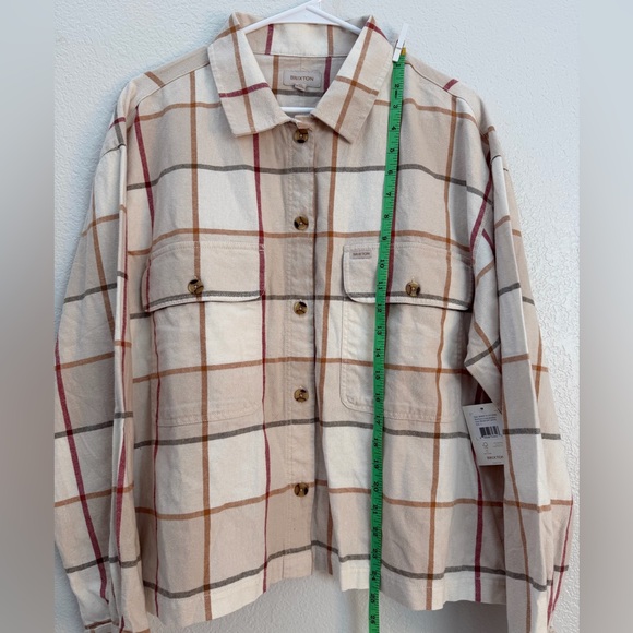 Brixton NWT Women’s Cream and Red Plaid Button Down Flannel Size Large - Picture 9 of 10
